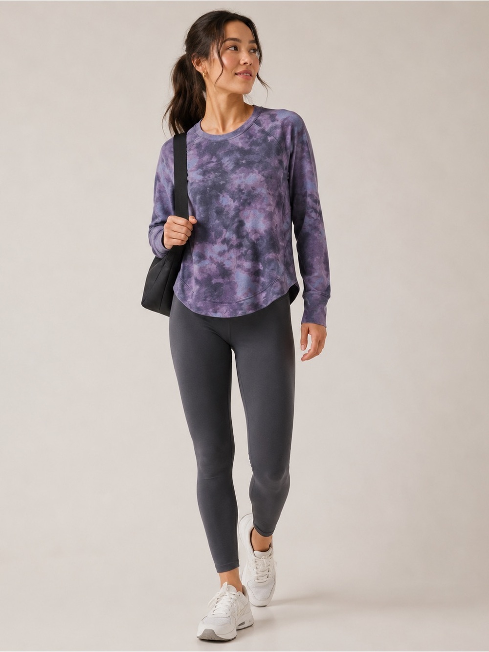 Athleta Purple Tie-Dye Long Sleeve Sweatshirt – Size Small